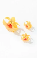 LA Hearts 3 Pack Plumeria Flower Hair Claw Clips