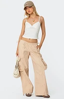Edikted Bow Trim Cargo Parachute Pants