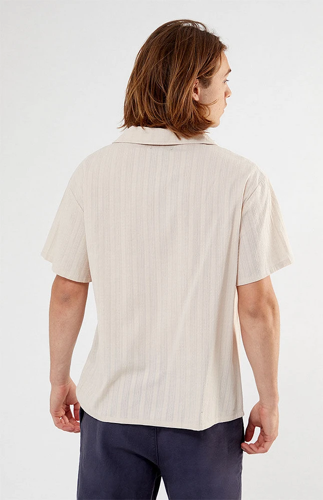 Pointelle Texture Woven Camp Shirt