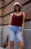 Burgundy Simonne Henley Tank Top