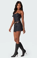 Edikted Foster Washed Denim Mini Skirt