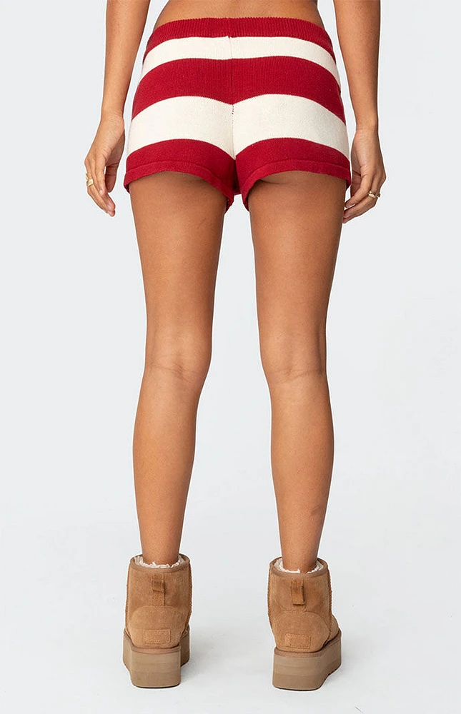 Edikted Riley Striped Knit Shorts