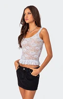 Edikted Kerry Sheer Lace Tank Top