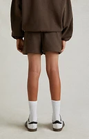 Kids Fear of God Essentials Heather Wood Sweat Shorts