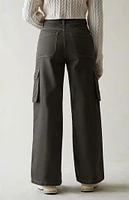 Green High Waisted Wide Leg Cargo Pants