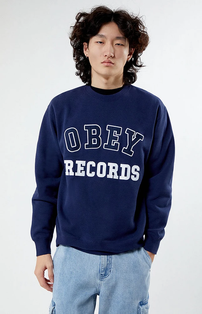 Obey Records Crew Neck Sweatshirt