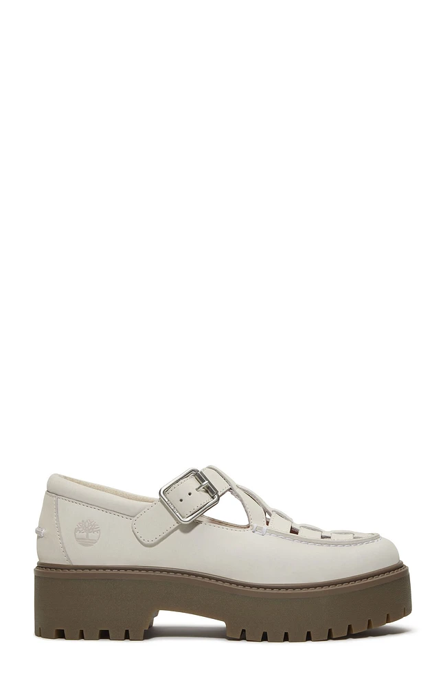 Timberland Women's Natural Nubuck Stone Street Buckle Mary Jane Shoes
