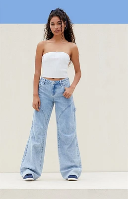 PacSun Light Indigo Seamed Low Rise Baggy Jeans