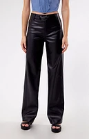 PacSun Faux Leather Low Rise Straight Leg Pants