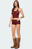 Edikted Kelani Crochet Halter Top