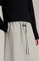 Fear of God Essentials Women's Seal Reverse Fleece Long Skirt