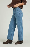 PacSun Nora Stretch Dark Indigo Cropped Wide Leg Jeans