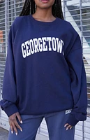 John Galt Navy Erica Georgetown Crew Neck Sweatshirt