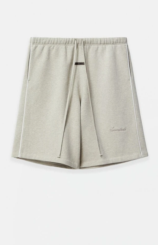 Fear of God Essentials Heather Stone & Cloud White Basketball Fleece Sweat Shorts