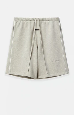 Fear of God Essentials Heather Stone & Cloud White Basketball Fleece Sweat Shorts
