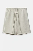 Fear of God Essentials Heather Stone & Cloud White Basketball Fleece Sweat Shorts