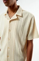 Pacsun Cable Cream Jacquard Camp Shirt