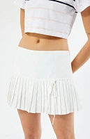 LA Hearts White Micro Pleated Mini Skirt