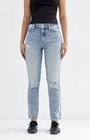 PacSun Light Indigo Ripped Mom Jeans