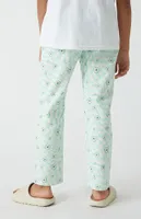 PacSun Kids Checkerboard Flower Straight Leg Jeans