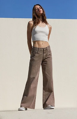 PacSun Brown Low Rise Baggy Flare Jeans