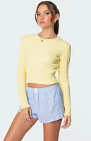 Edikted Mallory Cable Knit Sweater