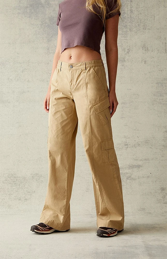 PacSun Tan Low Rise Puddle Pants