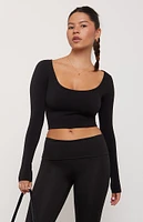 PAC 1980 Active Christy Long Sleeve Crop Top