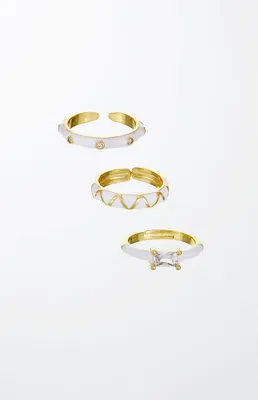 Carolina White & Gold Ring Set