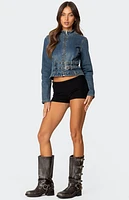Edikted Double Buckle Denim Jacket