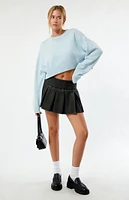 LA Hearts Washed Faux Leather Pleated Mini Skirt