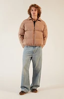 Pacsun Taupe Coaches Puffer Jacket