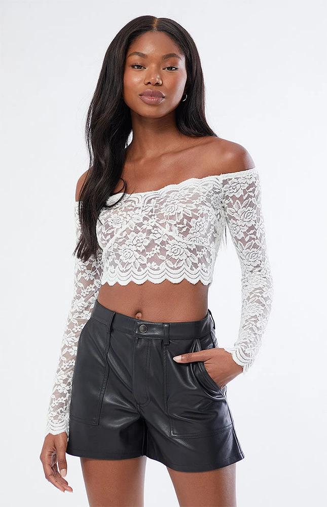 Faux Leather High Waisted Shorts