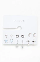 LA Hearts 6 Pack Star Earrings