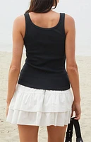 John Galt Black Dalis Long Tank Top