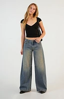 Pacsun Remi Dart Baggy Barrel Jeans Dark Indigo