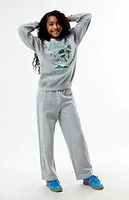 Pacsun Kids Pickleball Champions Heather Grey Baggy Sweatpants