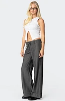 Edikted Mayla Wide Leg Pinstripe Trousers