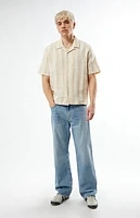 Pacsun Tan Striped Oversized Camp Shirt