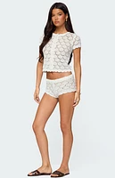 Edikted Elisa Open Knit Shorts