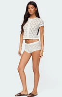 Edikted Elisa Open Knit Shorts