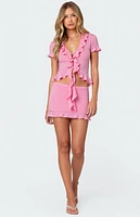 Edikted Loullie Ruffled Mini Skirt