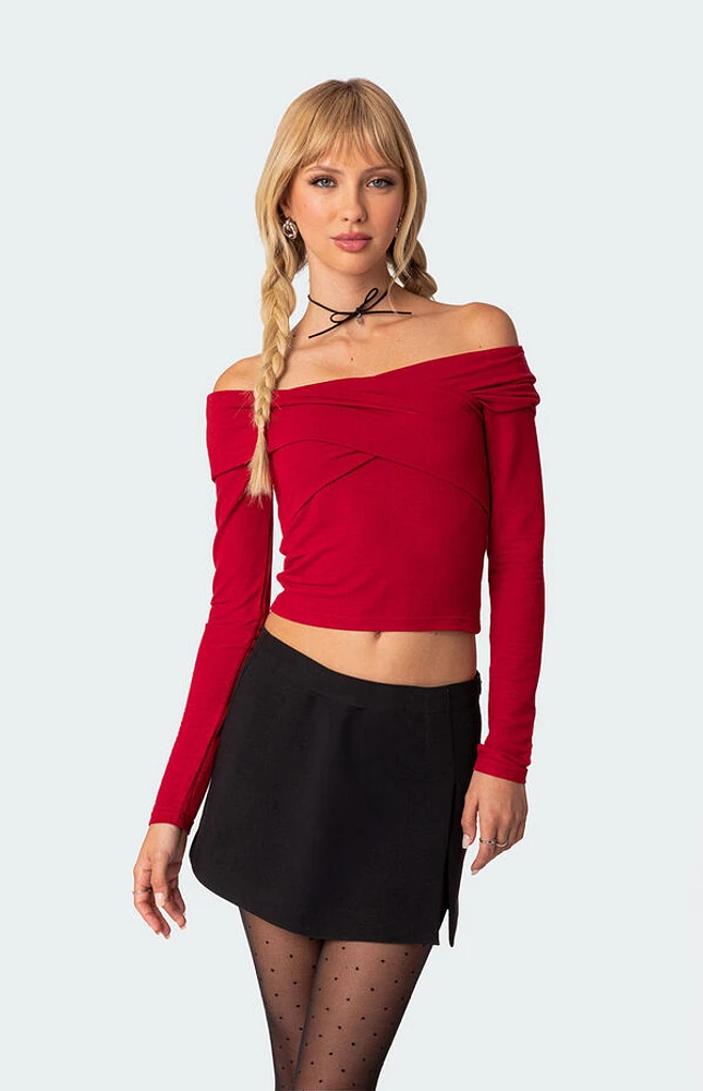 Edikted Crossover Off The Shoulder Top