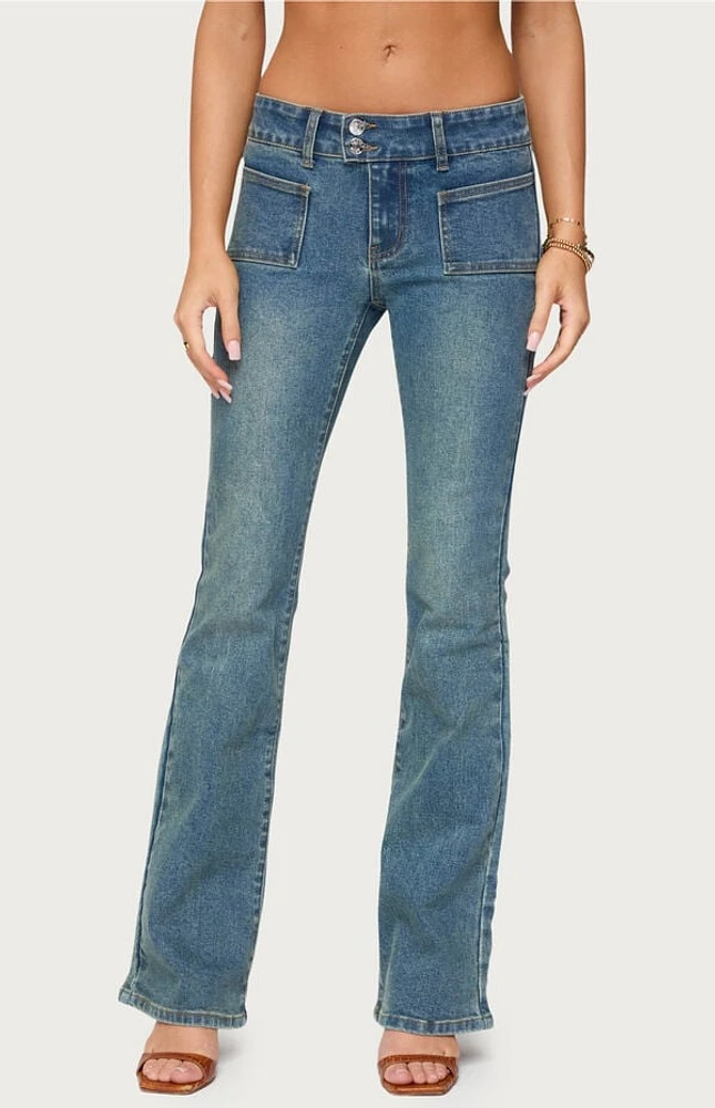 Edikted Mattea Low Rise Flared Jeans
