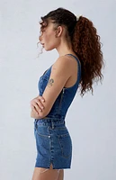 Pacsun Eco Two-Tone Indigo High Waisted Denim Festival Shorts