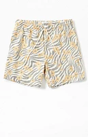 PacSun Zebra Flower 6.5" Swim Trunks