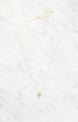LA Hearts H Initial 14K Gold Plated Necklace