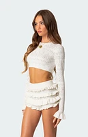 Edikted Delana Embroidered Knit Crop Top