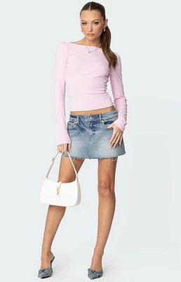 Edikted Brantley Denim Mini Skirt