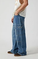 Pacsun Medium Indigo Extreme Baggy Cargo Jeans